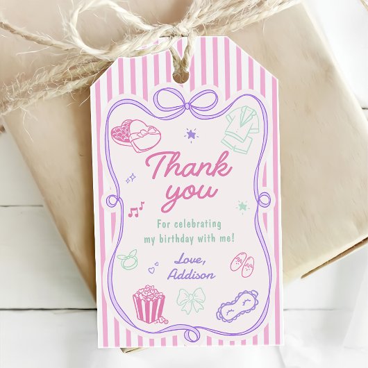 Schlafparty Mädchen Geburtstag Geschenkanhänger