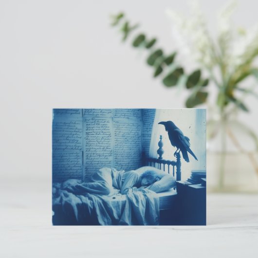 Schlafperson und ein Raven Pop Postkarte (Stehend Vorderseite)