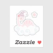 Schlafpink Dinosaurier Aufkleber (Blatt)