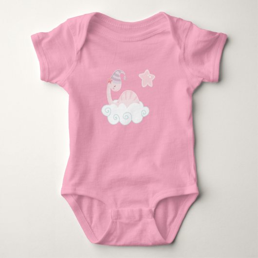 Schlafpink Dinosaurier Baby Strampler (Vorderseite)