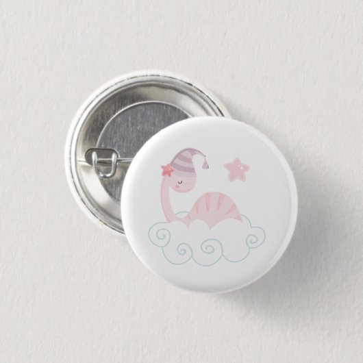 Schlafpink Dinosaurier Button (Vorne & Hinten)