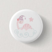 Schlafpink Dinosaurier Button (Vorderseite)