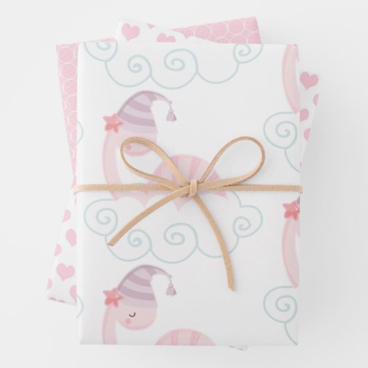 Schlafpink Dinosaurier Geschenkpapier Set (Beispiel)