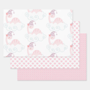 Schlafpink Dinosaurier Geschenkpapier Set