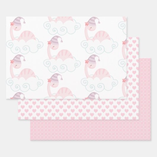 Schlafpink Dinosaurier Geschenkpapier Set (Set)