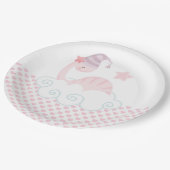 Schlafpink Dinosaurier Pappteller (Schrägansicht)