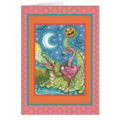 SCHLAFPLATTE PINK FLAMINGO & CROCODILE CARD Verse (Vorne)