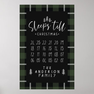 Schlafplätze 'bis Weihnachten Moderne minimalistis Poster