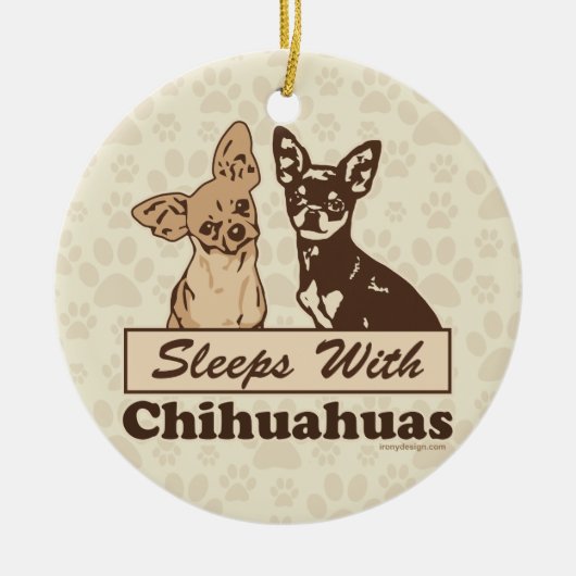Schlafplätze mit Chihuahuas Keramik Ornament (Vorne)
