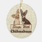 Schlafplätze mit Chihuahuas Keramik Ornament (Links)