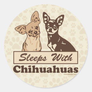 Schlafplätze mit Chihuahuas Runder Aufkleber