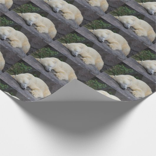 Schlafpolarbär Geschenkpapier (Ecke)