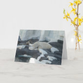 Schlafpolarbär Karte (Gelbe Blume)