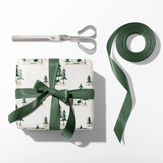 Schlafpolarbär Winterwaldcreme Geschenkpapier