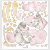 Schlafrakoons Kinderschlafzimmerwand Set der Stick Aufkleber (Blatt)