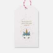 Schläfrig-Einhorn-Blütendusche Monogramm Geschenkanhänger (Rückseite)