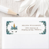 Schläfrig-Einhorn-Blütenrücksendetikett (Insitu)