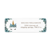 Schläfrig-Einhorn-Blütenrücksendetikett (Vorne)