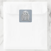 Schläfrig Quadratischer Aufkleber (Tasche)