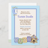 Schläfrige Bärn-12x18 Baby-Duschen-Einladung Einladung (Vorne/Hinten)