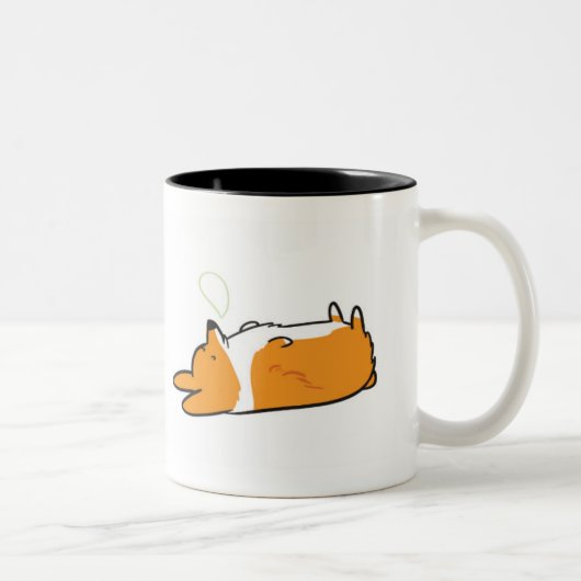 Schläfrige Corgi-Tasse schlafendes | u. Zweifarbige Tasse (Rechts)