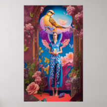 Schläfrige Dame in blauen Schlafanzügen