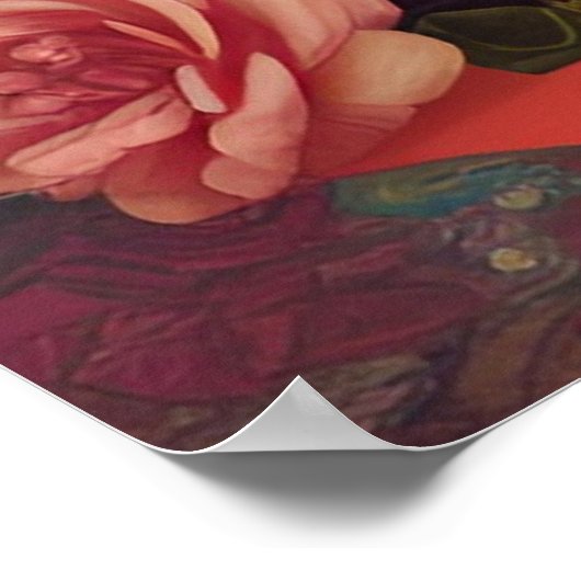 Schläfrige Dame in blauen Schlafanzügen Poster (Ecke)