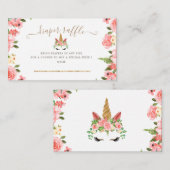 Schläfrige Einhornblütenblütenpreisverlosung Begleitkarte (Vorne/Hinten)