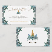 Schläfrige Einhornblütenpreisverlosung Begleitkarte (Vorne/Hinten)