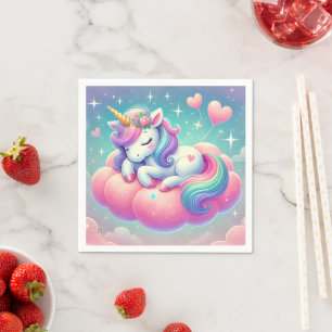 Schläfrige Einicorne Valentinstag Gabe Kissen Kiss Serviette