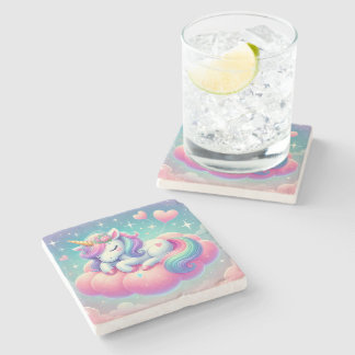 Schläfrige Einicorne Valentinstag Gabe Kissen Kiss Steinuntersetzer