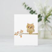 Schläfrige Eule im Baum Postkarte (Stehend Vorderseite)