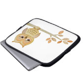 Schläfrige Eule in der Baum-Elektronik-Tasche Laptopschutzhülle (Vorne Knopf)