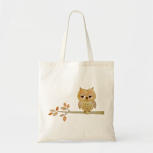 Schläfrige Eule in der Baum-Tasche Tragetasche (Vorne)