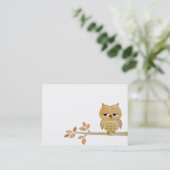 Schläfrige Eule in der Baum-Visitenkarte Visitenkarte (Stehend Vorderseite)