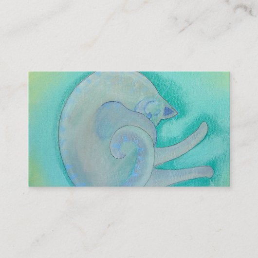 Schläfrige graue Katze Visitenkarte (Vorderseite)