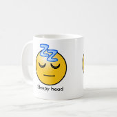 Schläfrige Hauptemoticon-Tasse Kaffeetasse (Vorderseite Links)