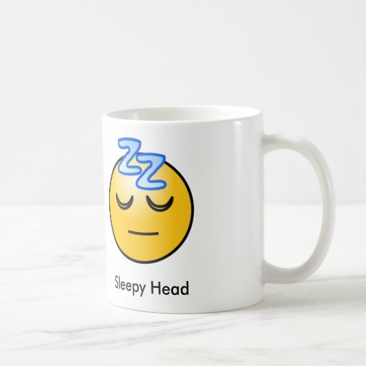 Schläfrige Hauptemoticon-Tasse Kaffeetasse (Rechts)