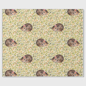 Schläfrige Katze, geblümter Hintergrund Geschenkpapier (Flach)