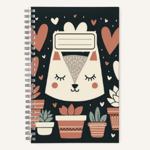 Schläfrige Katze mit Sukkulenten - Gemütlich & sch Notizblock