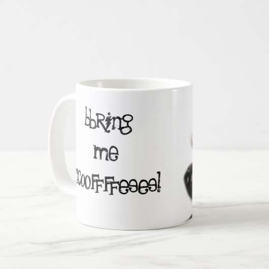 Schläfrige Katze will Kaffee Kaffeetasse (Vorderseite Links)