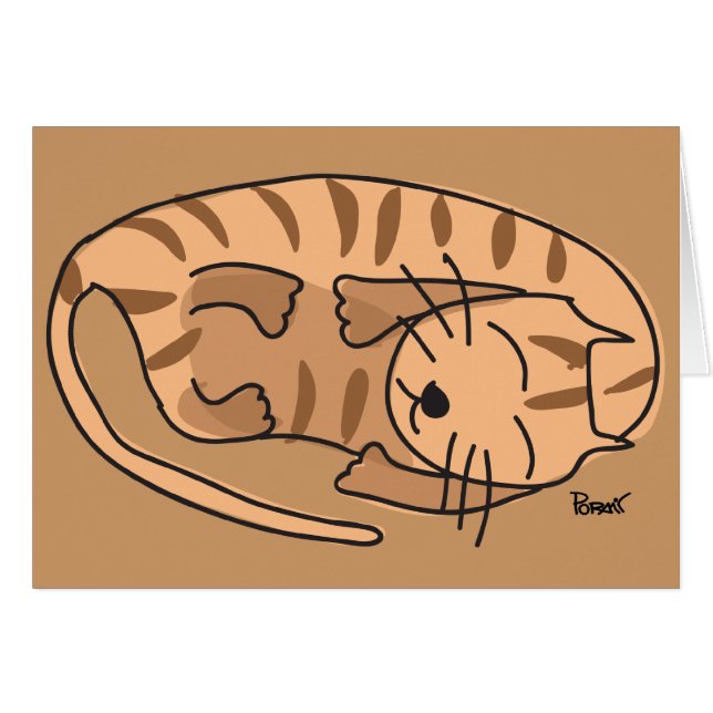 Schläfrige Katzen-leere Karte (Vorderseite (Horizontal))