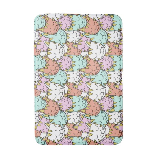 Schläfrige Katzen Muster Badmatten Badematte (Vorderseite Vertikal)