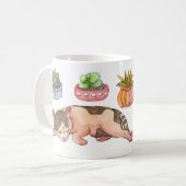 Schläfrige Katzen und Sukkulatur Kaffeetasse (Vorderseite Links)