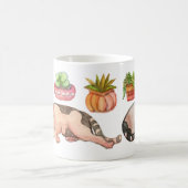 Schläfrige Katzen und Sukkulatur Kaffeetasse (Mittel)