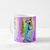 schläfrige Meerjungenkaffee-Tasse Kaffeetasse (Vorderseite Links)