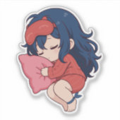 Schläfrige Mita Chibi Süße Anime Aufkleber (Vorderseite)
