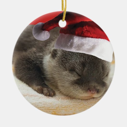 Schläfrige Otterverzierung Keramik Ornament (Vorne)