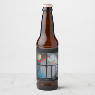 Schläfrige Pilse, Name und Art Bierflaschenetikett