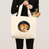 Schläfrige rote Fox-Tierkunst-Taschen-Tasche Jumbo Stoffbeutel (Vorderseite (Produkt))